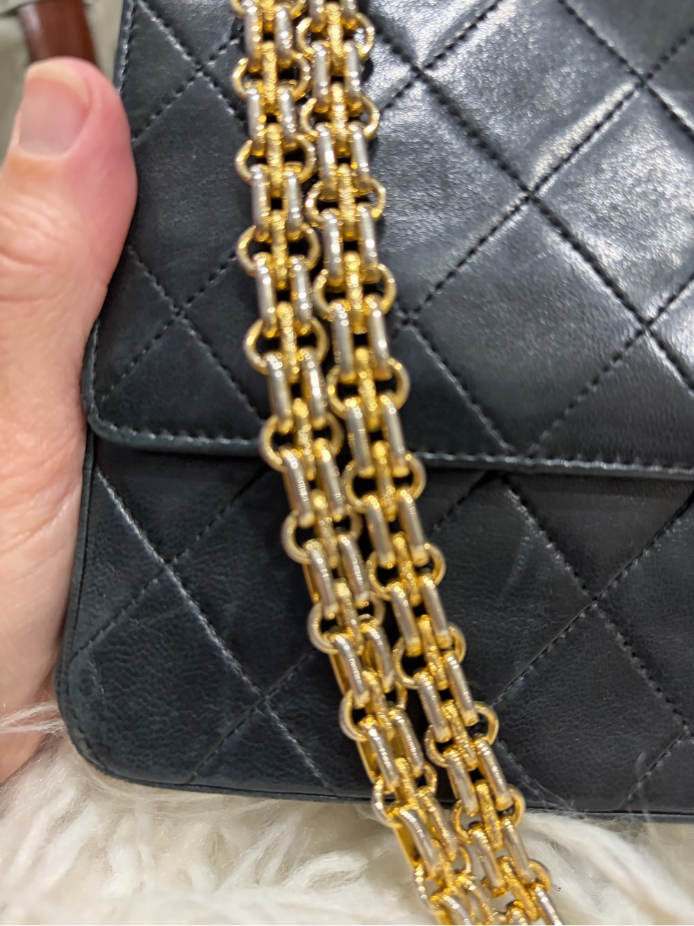CHANEL Black Quilted Double Flap Shoulder Bag with Gold Hardware - Picture 2 of 12